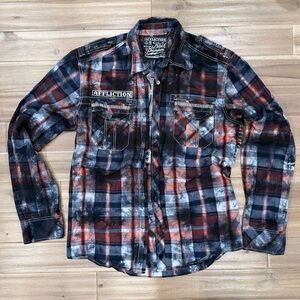 Affliction Red and Blue Plaid Shirt